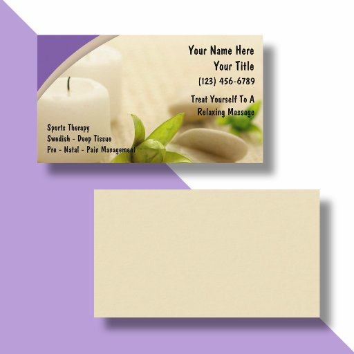 Customizable Massage Business Cards