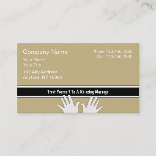 Customizable Massage Business Cards