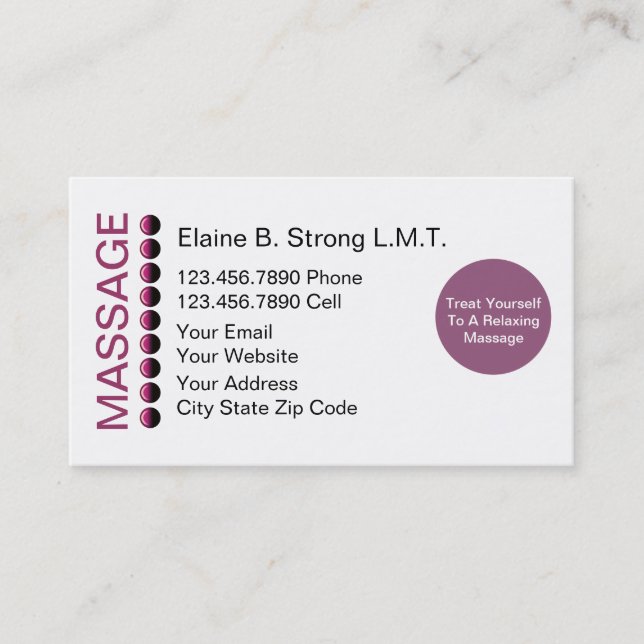 Massage Business Cards (Front)