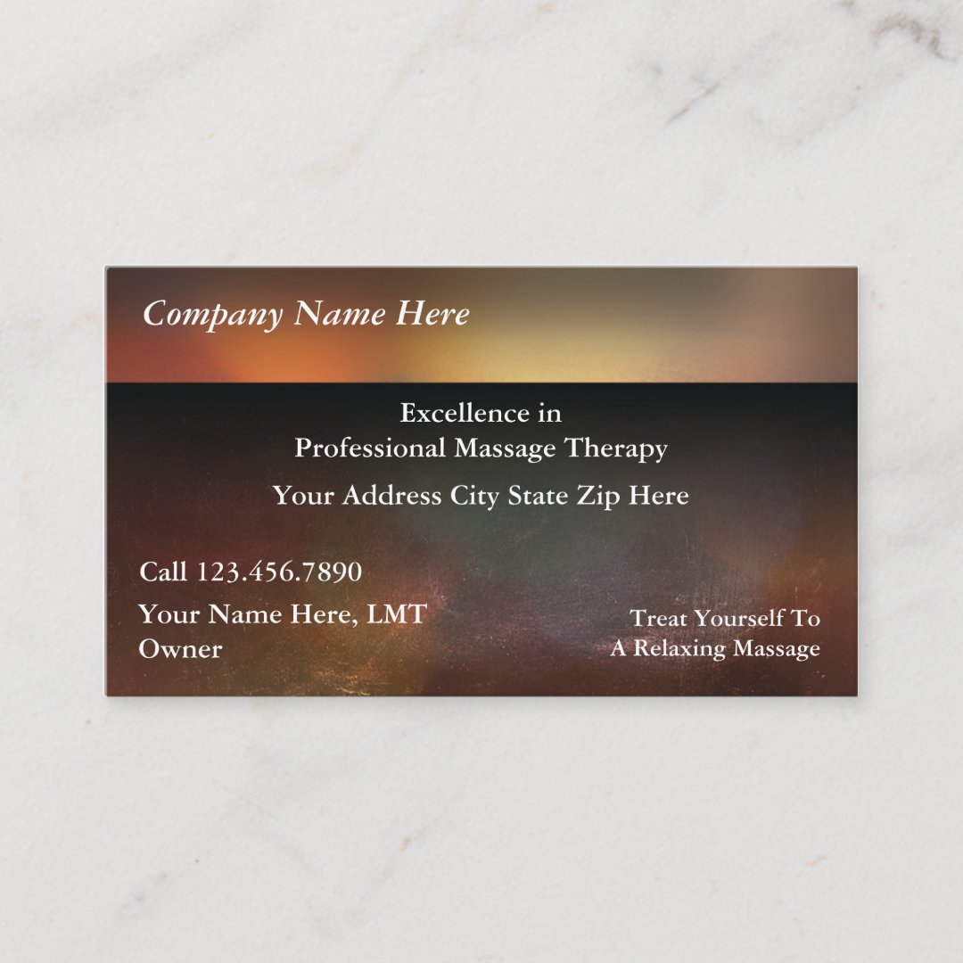 Massage Business Cards Zazzle 0722