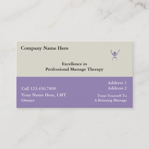 Customizable Massage Business Cards