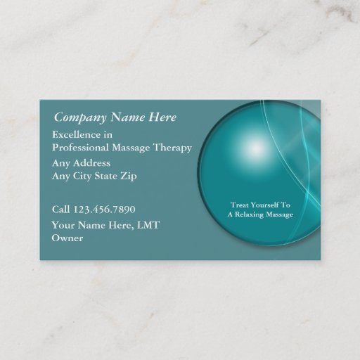 Customizable Massage Business Cards