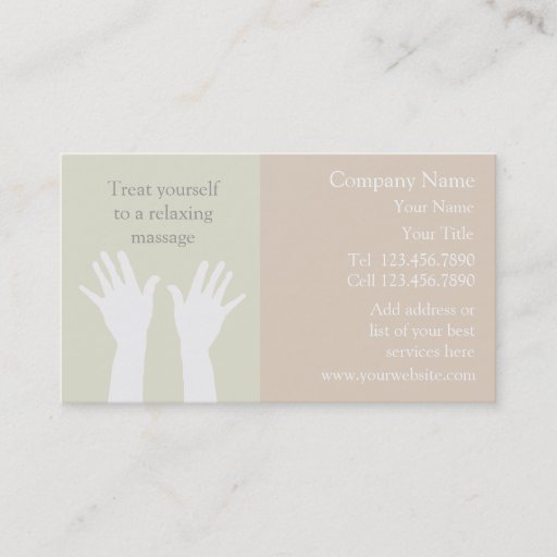 Customizable Massage Business Cards