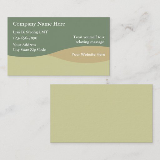 Customizable Massage Business Cards