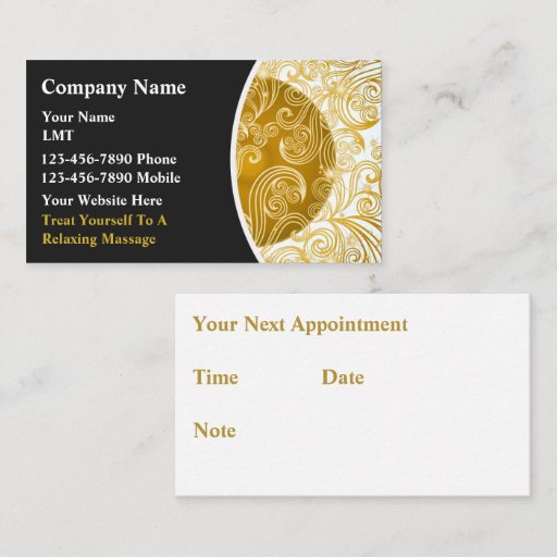 Customizable Massage Business Cards