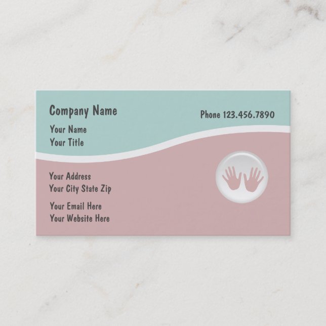 Massage Business Cards Designer Colors (Front)