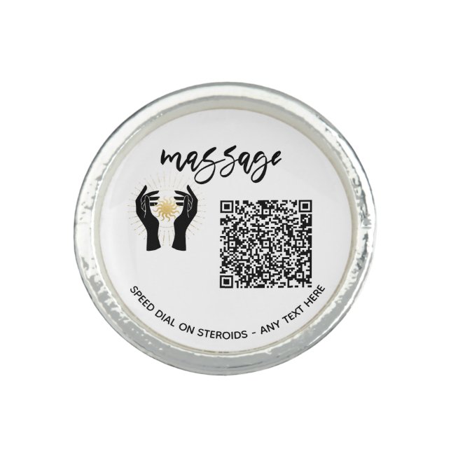 *~* MASSAGE Business Promotion QR Marketing   Ring (Front)