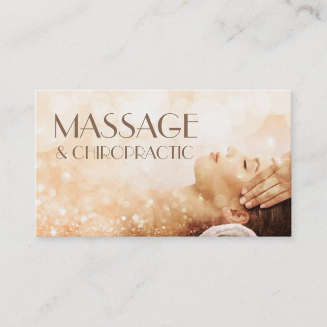 Massage Chiropractic Body & Soul Therapy Sparkling Business Card (Front)