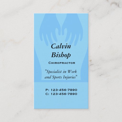 Customizable Massage/ Chiropractor  Business Card/ Blue