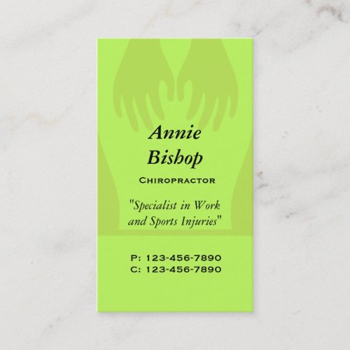 Massage/ Chiropractor  Business Card/ Green