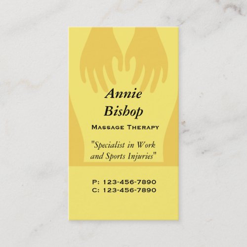 Massage/ Chiropractor  Business Card/ Yellow