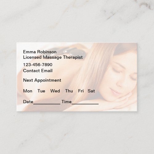 Massage Client Appointment Reminder Business Cards