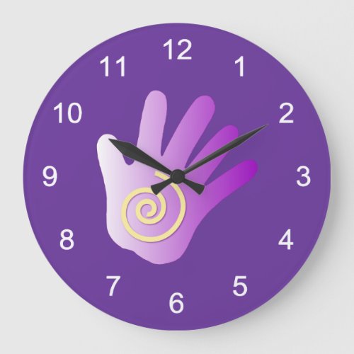 Massage Energy Hand Large Clock