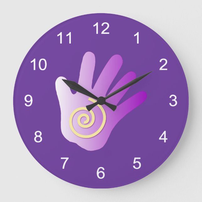 Massage Energy Hand Large Clock (Front)