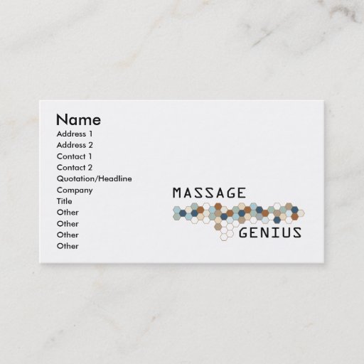 Customizable Massage Genius Business Card