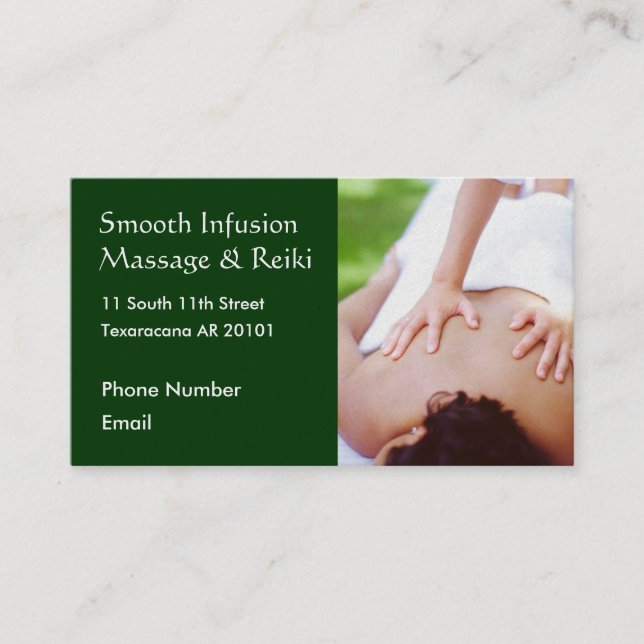 Massage hands on back photo appointment card (Front)