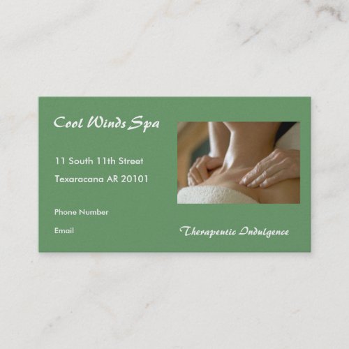 Massage hands photo appointment card