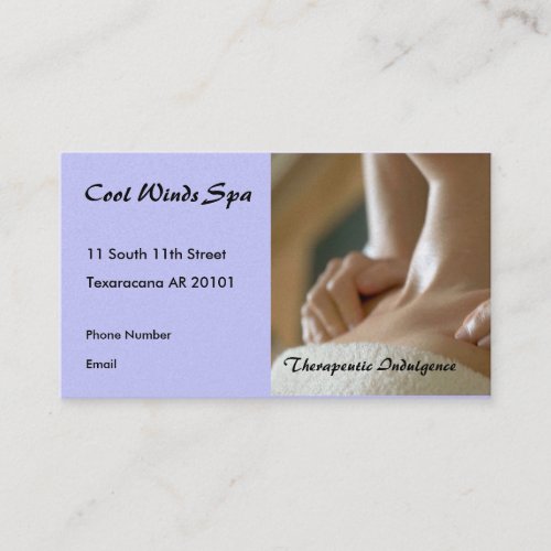 Massage hands photo appointment card