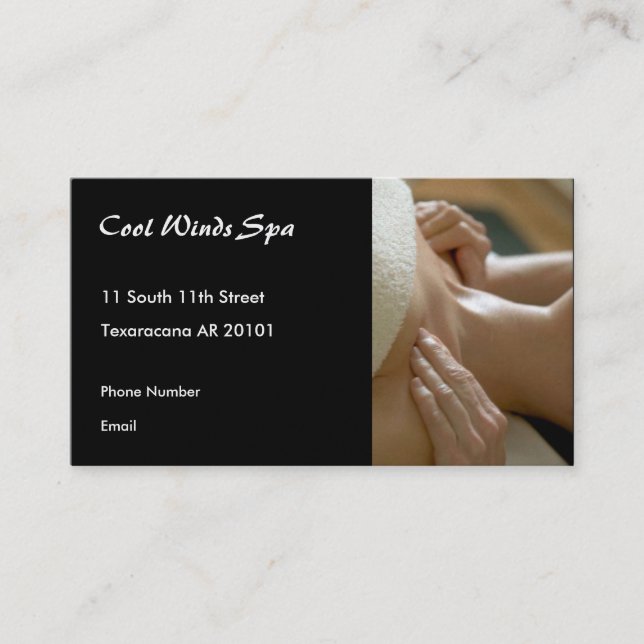 Massage hands photo appointment card (Front)