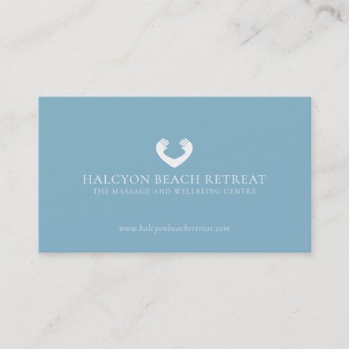 Massage heart hands logo retreat business card