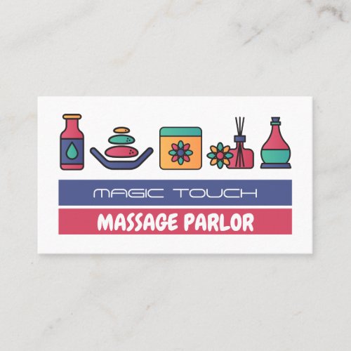 Massage Icons Massage Therapist Business Card