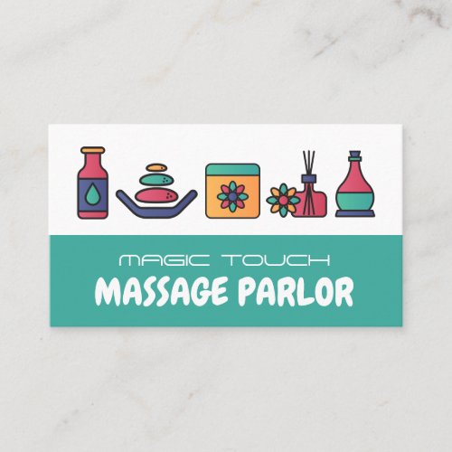 Massage Icons Massage Therapist Business Card