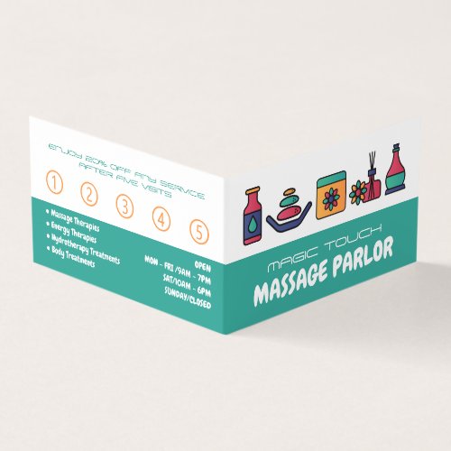 Massage Icons Massage Therapist Parlor Loyalty Business Card