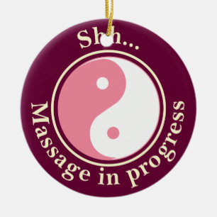 Massage In Progress Yin Yang Door Hanger Ceramic Ornament