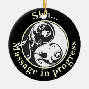 Massage In Progress Yin Yang Door Hanger Ceramic Ornament