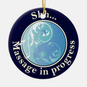 Massage In Progress Yin Yang Door Hanger Ceramic Ornament