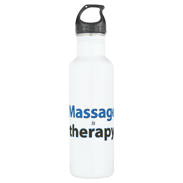 Massage is Therapy Stainless Steel Water Bottle (Front)