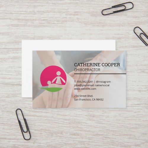 Massage Logo  Chiropractor Session Business Card