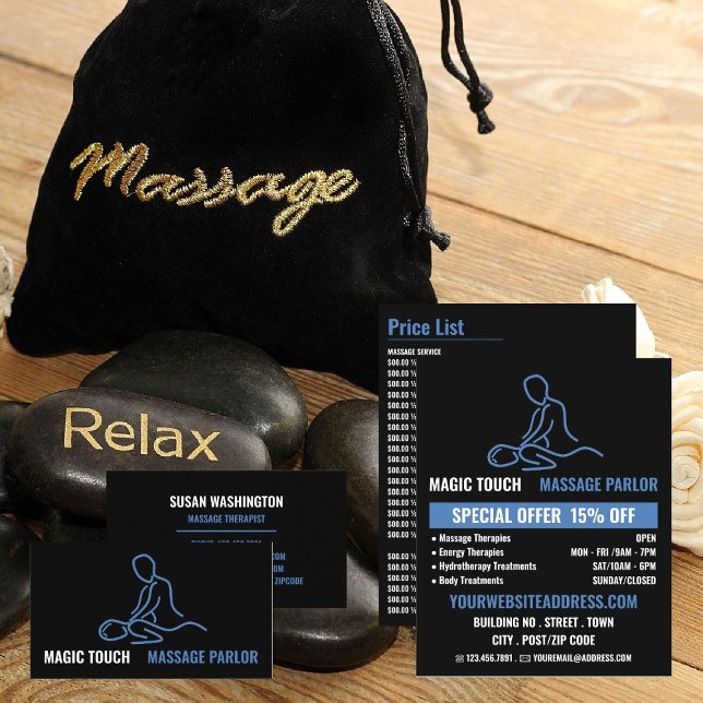 Massage Logo, Massage Therapist Business Card (Creator Uploaded)