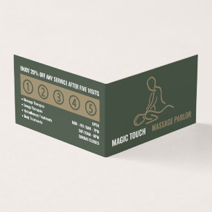 Massage Logo, Massage Therapist, Parlor Loyalty Business Card