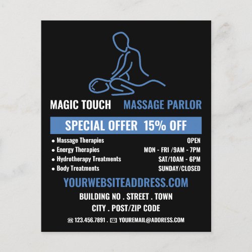 Massage Logo Massage Therapy Massage Parlor Flyer