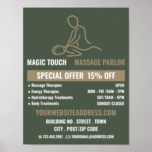 Massage Logo Massage Therapy Massage Parlor Poster