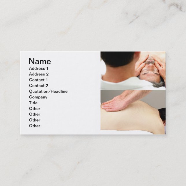Massage of Face and Back Business Card (Front)