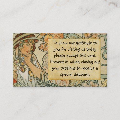 Massage: preferred client card business card