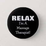 Massage Relax (customizable) Pinback Button at Zazzle