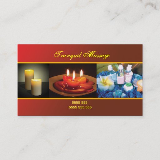 Customizable Massage/Relaxation Business Card
