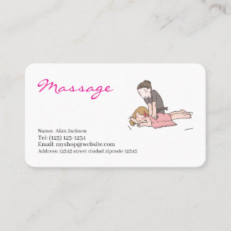 massage services editable business card