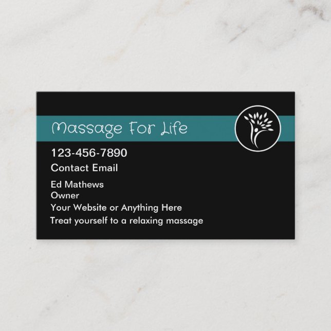 Massage Services Modern Simple  Business Card (Front)