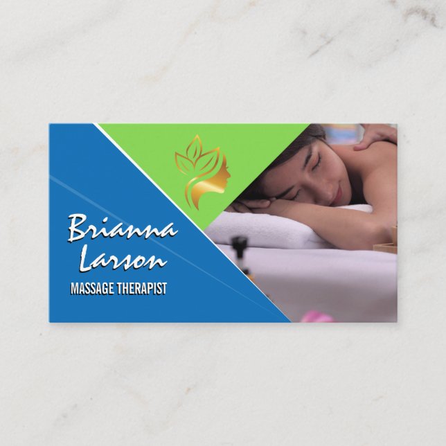 Massage Session | Back Rub | Day Spa Business Card (Front)