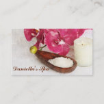 Massage Spa Salts, Oil, Orchids And Candle Business Card at Zazzle