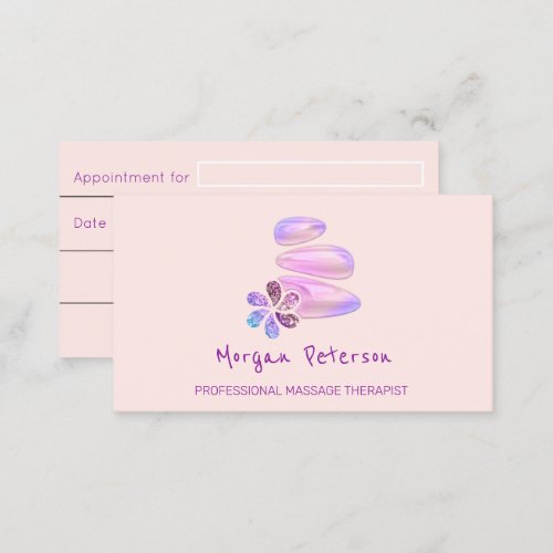 Massage Spa Wellness Beauty Stone Custom Logo Appointment Card