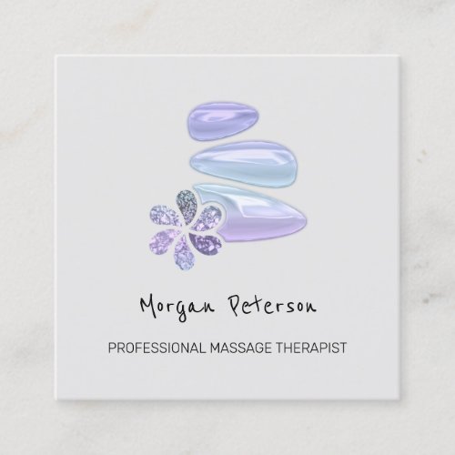 Massage Spa Wellness Purple Custom Logo Square Appointment Card