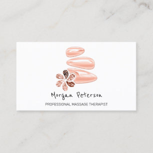 Massage Spa Wellness Rose Logo Minimalism Appointment Card