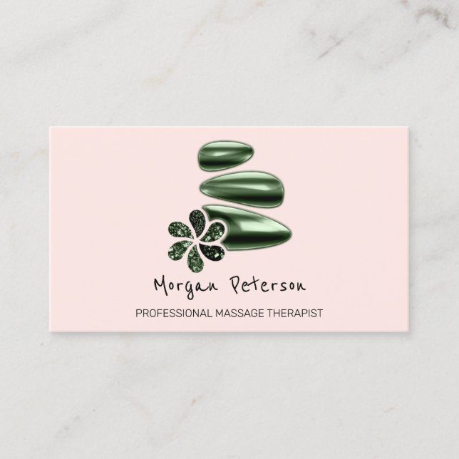 Massage Spa Wellness Rose Woodland Logo Appointment Card (Front)