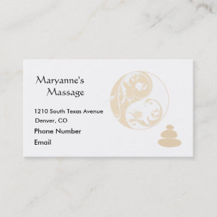 Massage Stones and Embellished Yin and Yang Appointment Card