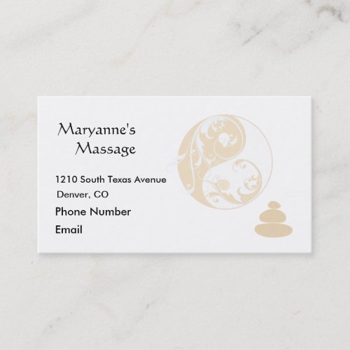 Massage Stones and Embellished Yin and Yang Business Cards